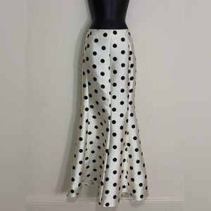 Speechless Ivory with Black Polka Dot Maxi Mermaid Skirt - Junior Size 3…